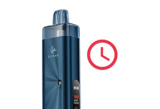 Neben der Vape ist eine Stoppuhr.