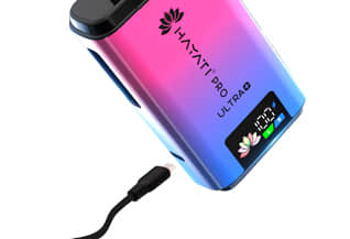 Hayati pro ultra plus kit and charger on a white background