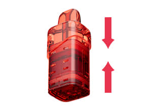 Feoba Nova Refill Pod with arrows denoting installation of pod and refill container