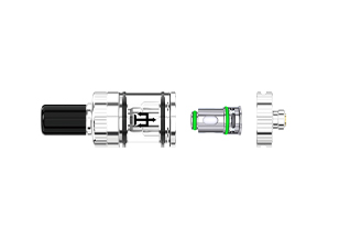 Disassembled arc GT2 tank showing coil and base on a white background.