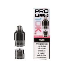 Feoba Pro Plus 10k Pod - Blue Razz Gummy next to box on a white background