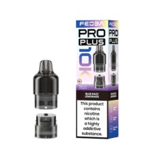 Feoba Pro Plus 10k Pod - Blue Razz Lemonade next to box on a white background