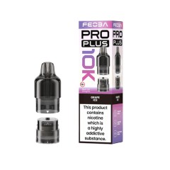 Feoba Pro Plus 10k Pod - Grape Ice next to box on a white background