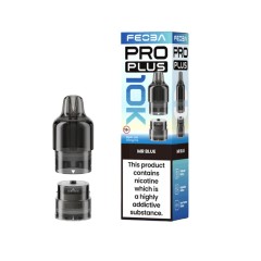 Feoba Pro Plus 10k Pod - Mr Blue next to box on a white background