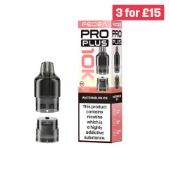 Feoba Pro Plus 10k Pod - Blue Razz Cherry next to box on a white background