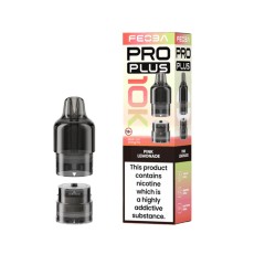Feoba Pro Plus 10k Pod - Pink lemonade next to box on a white background