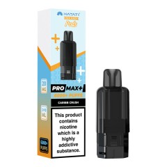 Caribbean Crush Hayati Pro Max Plus refill pod and packaging on white background