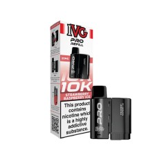 IVG Pro 12 Strawberry Raspberry Ice
refill next to box on a white background