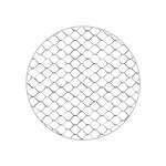A mesh coil circle on a white background.