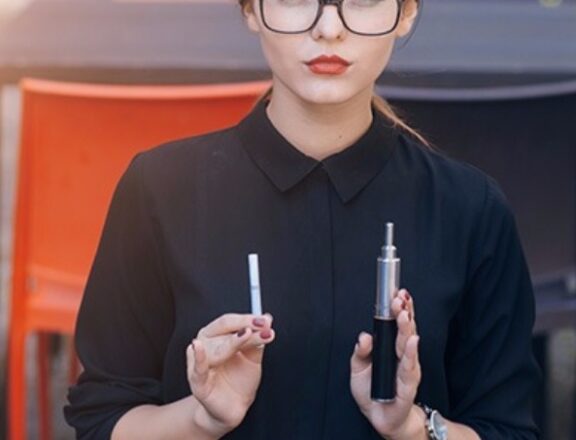Woman with an e-cig