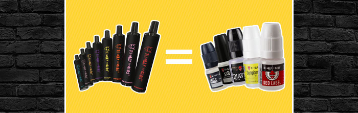 Disposable vape flavours in 10ml bottles