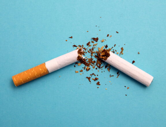 Cigarette broken in half