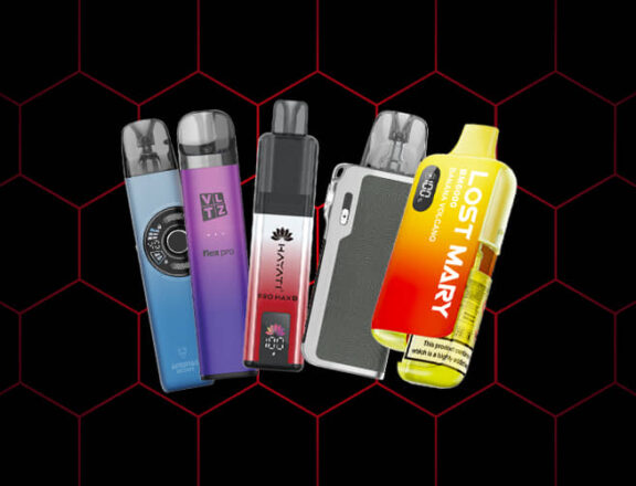 collection of the best vape kits of 2026, on a black background