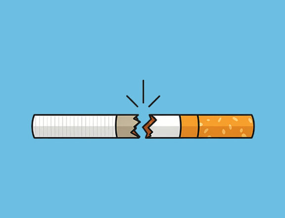 Can vaping really help you quit smoking - two cigarettes on a blue background