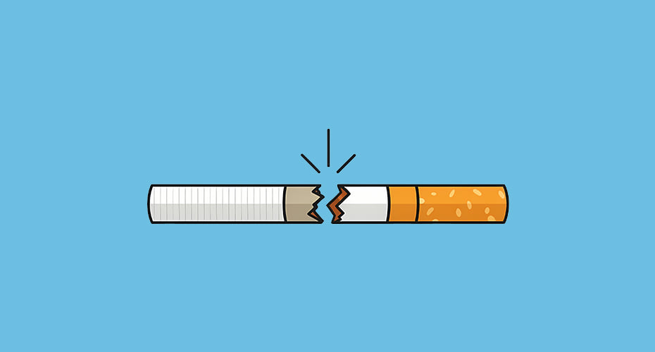 Can vaping really help you quit smoking - two cigarettes on a blue background