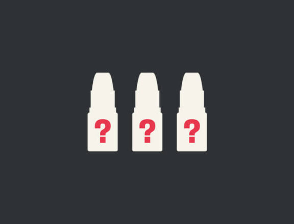 E liquid bottle outlines with question marks on a black background.